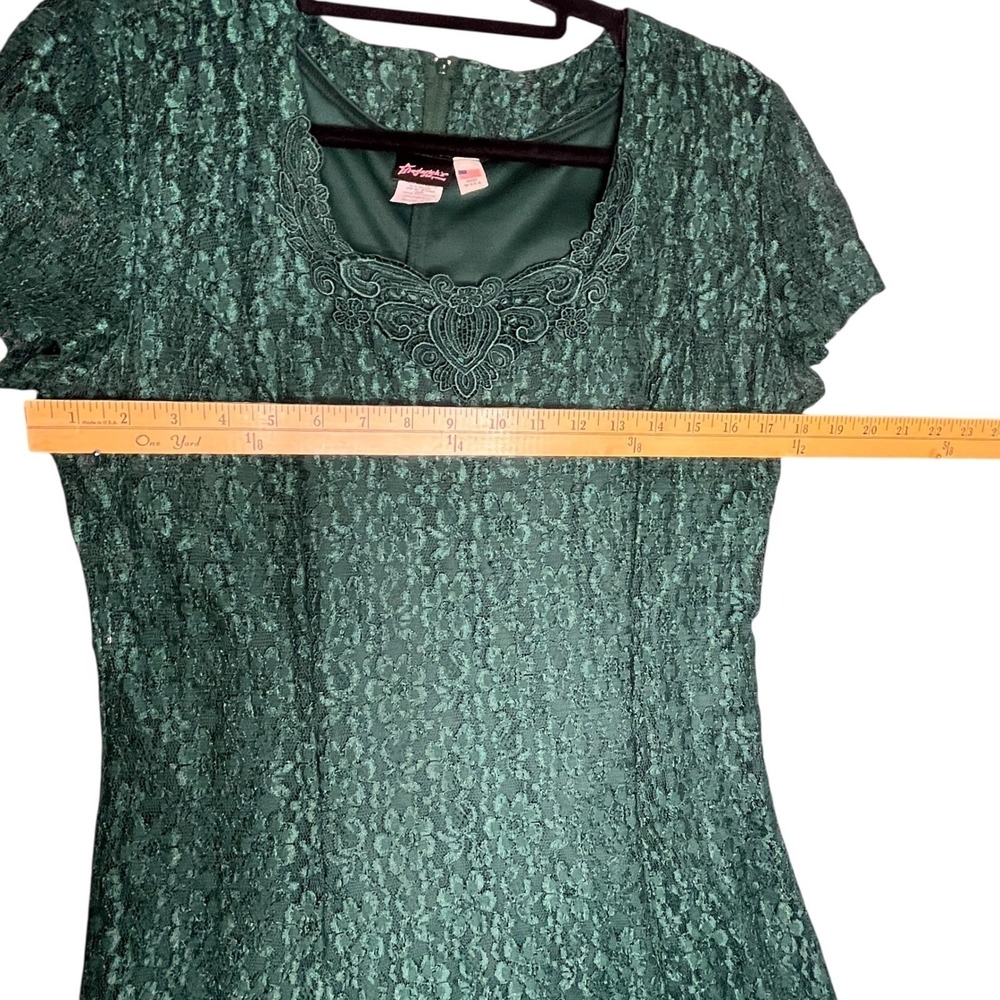 VTG Fredericks of Hollywood Green Lace Dress Corset 11 Fairy Grunge Whimsigoth - Picture 12 of 16